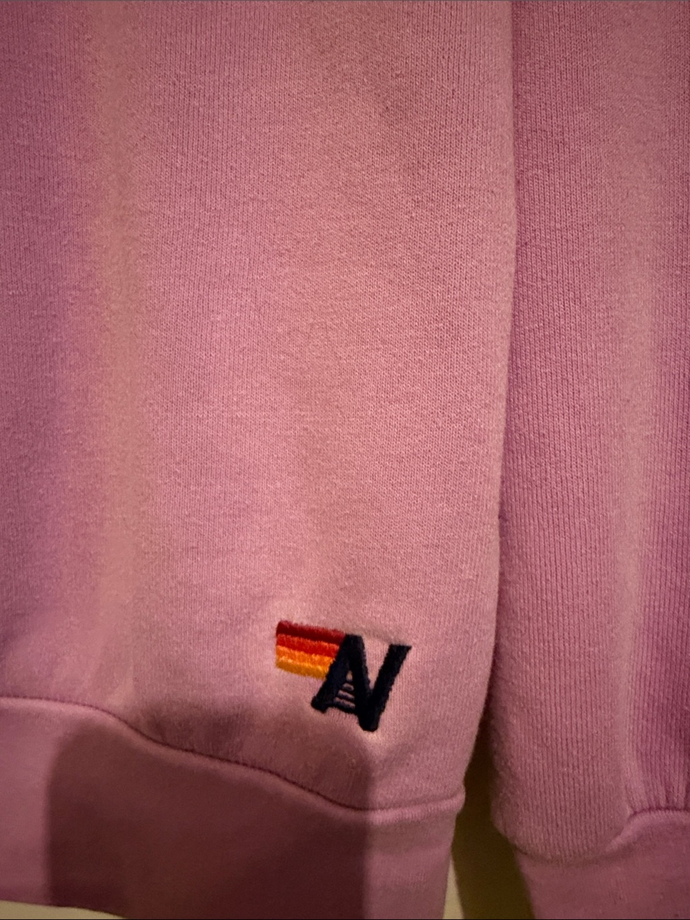 Aviator Nation Lavender Crewneck with Pink Lightning Graphic - Picture 5 of 7